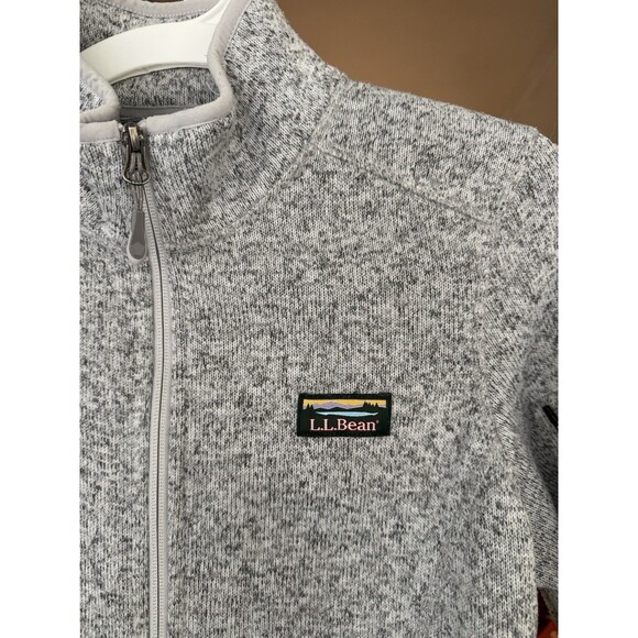 LL Bean Jacket Womens Large Petite Gray Fleece Zip Outdoors Windbreaker Hiking - Picture 5 of 10